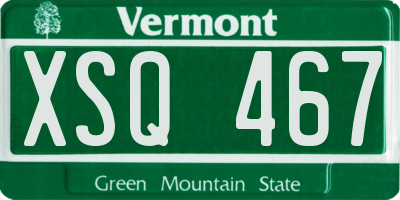 VT license plate XSQ467