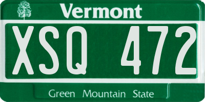 VT license plate XSQ472