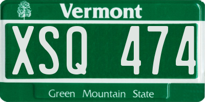 VT license plate XSQ474