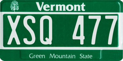 VT license plate XSQ477