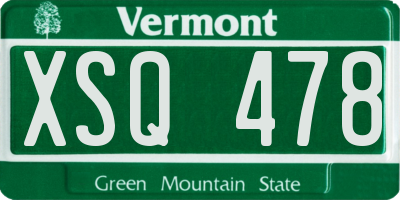VT license plate XSQ478