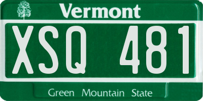 VT license plate XSQ481