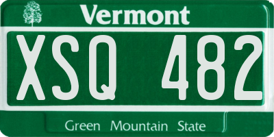 VT license plate XSQ482