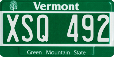VT license plate XSQ492