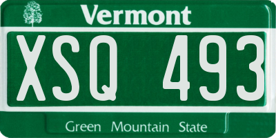 VT license plate XSQ493