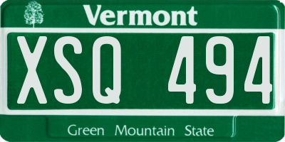 VT license plate XSQ494
