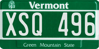 VT license plate XSQ496