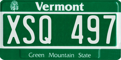 VT license plate XSQ497
