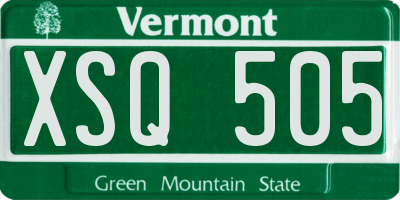 VT license plate XSQ505