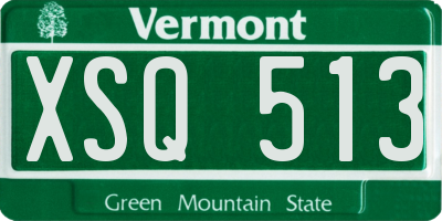 VT license plate XSQ513