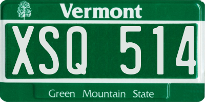VT license plate XSQ514