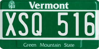 VT license plate XSQ516