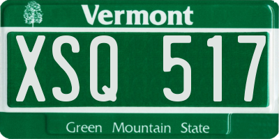 VT license plate XSQ517