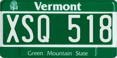VT license plate XSQ518