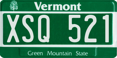 VT license plate XSQ521