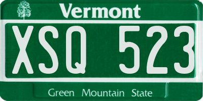 VT license plate XSQ523