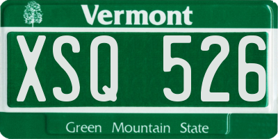 VT license plate XSQ526
