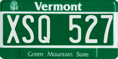 VT license plate XSQ527