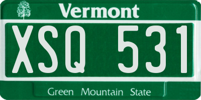 VT license plate XSQ531