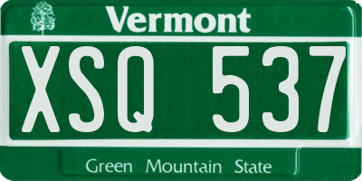 VT license plate XSQ537