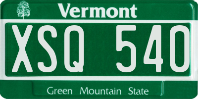 VT license plate XSQ540