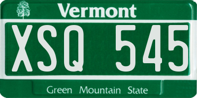 VT license plate XSQ545