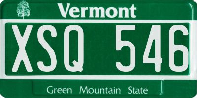 VT license plate XSQ546