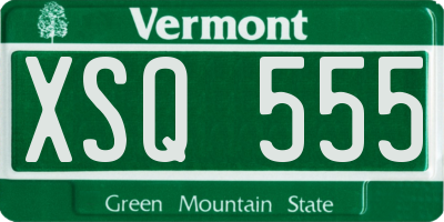 VT license plate XSQ555