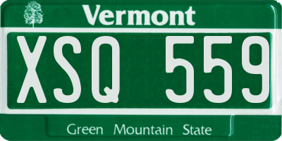 VT license plate XSQ559