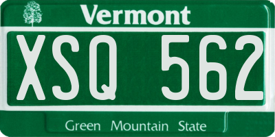 VT license plate XSQ562