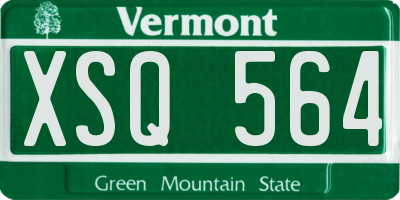 VT license plate XSQ564