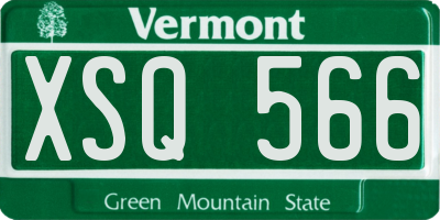 VT license plate XSQ566