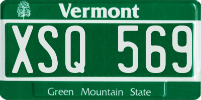 VT license plate XSQ569