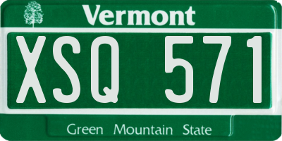 VT license plate XSQ571
