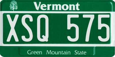 VT license plate XSQ575