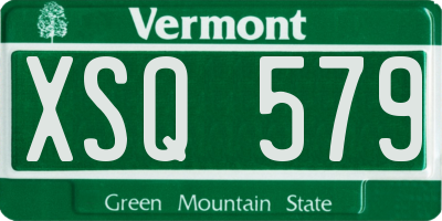 VT license plate XSQ579