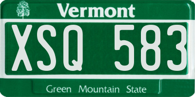 VT license plate XSQ583