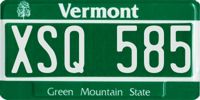 VT license plate XSQ585