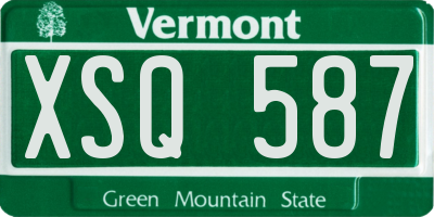 VT license plate XSQ587