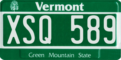 VT license plate XSQ589