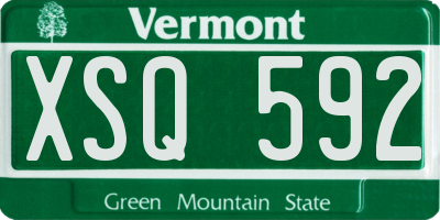 VT license plate XSQ592