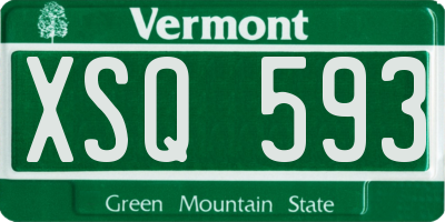 VT license plate XSQ593