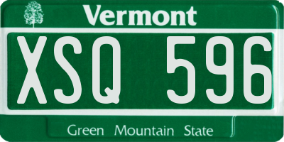 VT license plate XSQ596