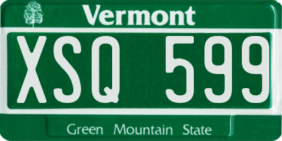 VT license plate XSQ599