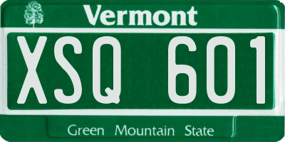 VT license plate XSQ601