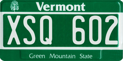 VT license plate XSQ602
