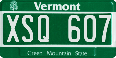 VT license plate XSQ607