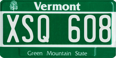 VT license plate XSQ608