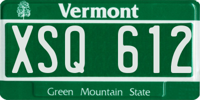 VT license plate XSQ612