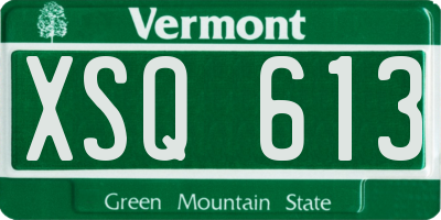 VT license plate XSQ613